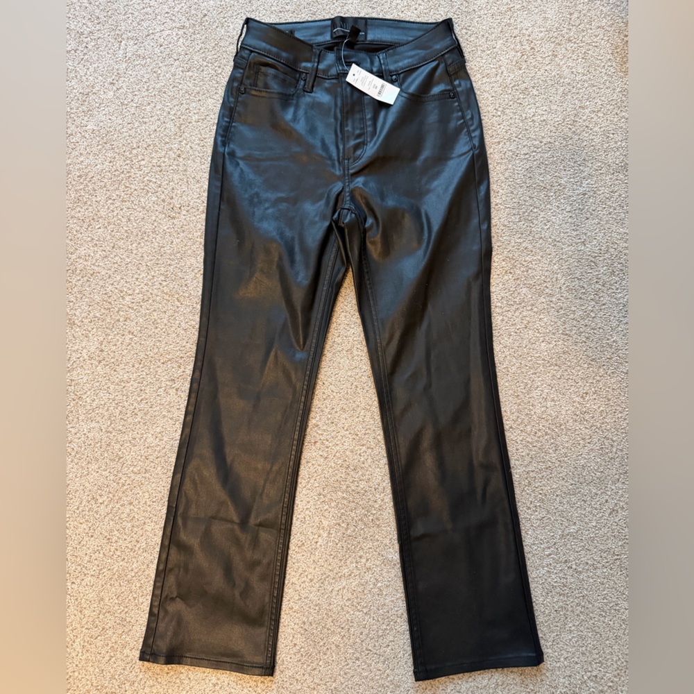 NWT WHBM Coated Kick Flare Jean in Vegas Coated Black size 00 - Picture 6 of 13